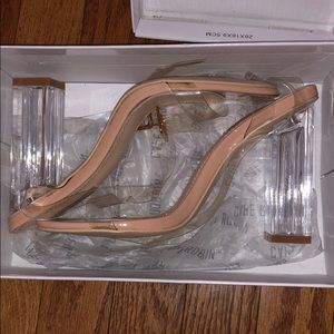 Clear nude heels/sandals NEW size 7 women